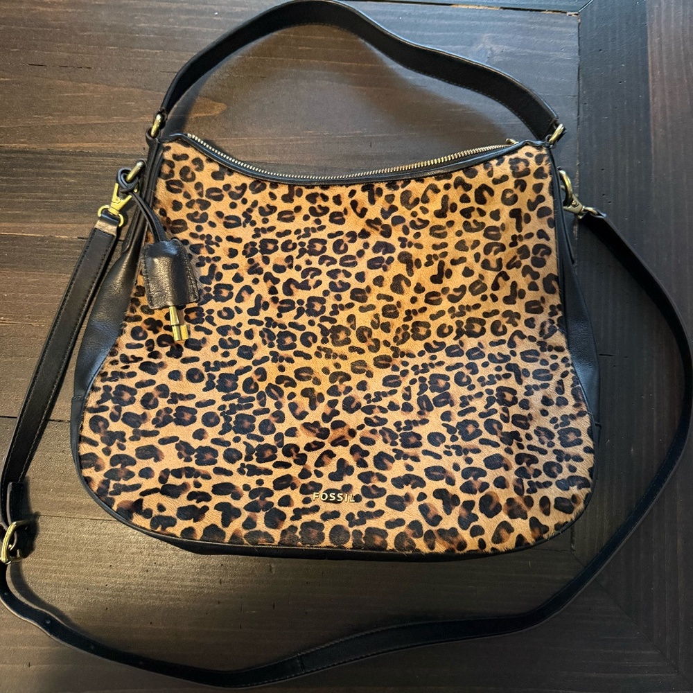 Fossil Leopard/Cheetah Print Crossbody and Shoulder Bag